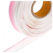 Лента капроновая с атласными краями ,градиент бело-розовый, шир 1,5см , дл 46,4м