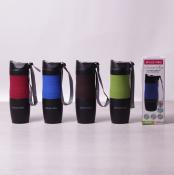 Термокружка Kamille,480мл из нержавеющей стали с TPR-вставкой и ремешком (красная, синяя, коричн., зеленая)