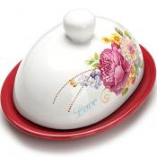 26233 Маслёнка с крышкой "Букет"