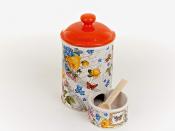 Банка для соли с ложкой "Лето в Европе" 17*10,5*19см. v=120/800мл. ложка-L=9см. (подарочная упаковка)