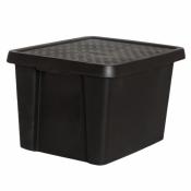 Коробка для хранения Curver "Essentials", с крышкой, цвет: черный, 26 л
