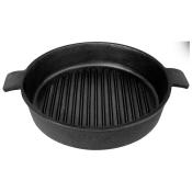 Сковорода-гриль круглая чугунная CH24, диа 24 см (2 боковые ручки)