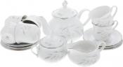 Чайный сервиз 6/9; "Constance", декор "Серебряные колосья, отводка платина"