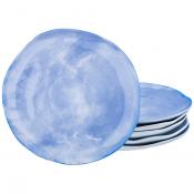 Набор тарелок десертных из 6 шт. диаметр=21 см. коллекция Парадиз цвет: голубая лагуна (кор=8набор