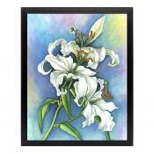 Картина "белые лилии акварель" 40х50 см (матовая бумага)