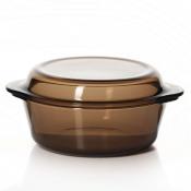 Кастрюля для СВЧ с крышкой Pasabahce Borcam коричневая, объем 2л