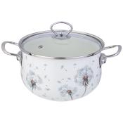 Кастрюля agness эмалированная со стеклянной крышкой серия Dandelion , 3,8 л диа. 22см