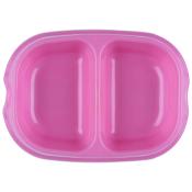 Миска двойная для кошек и собак, 2*200 мл., розовая