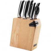 Набор из 5 кухонных ножей, ножниц и блока для ножей с ножеточкой, NADOBA серия URSA