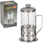 Чайник/кофейник (кофе-пресс) Caffe,1000 мл, из жаропр стекла, в корпусе из нерж стали, B535-1000ML