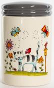 Банка д/сыпучих 850мл с крышкой,(ПОЛОСАТЫЙ КОТ) цветная упаковка