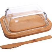 Масленка стекло-бамбук с ножом МВ (х36)