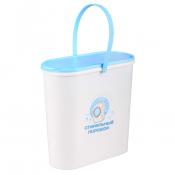 Емкость д/стирального порошка 6 л с крыш. (бело-голубой)