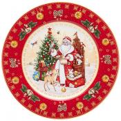 Тарелка закусочная lefard Дед мороз 21см красная 