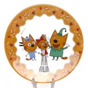 Тарелка закусочная (десертная) Pasabahce Три кота, D=19,5 см