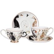 Чайный набор lefard Парижские коты на 2 пер. 4 пр. 250 мл 