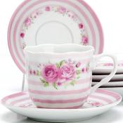 Чайный набор на 6 персон Loraine Цветы, 220 мл