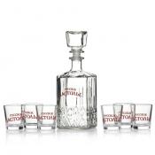 Штоф + 6 стопок Кристалл (деколь Русское застолье) коробка с окном Сильвер