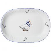 Блюдо овальное рококо Гуси 29*20,5 см. без упак