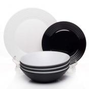 Набор тарелок на 6 персон Luminarc Harena Black and White, 18 предметов