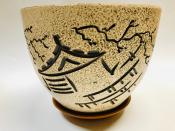 Горшок с поддоном (текстурный) 4,5л япония №1