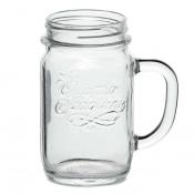 Банка(кружка) с ручкой без крышки «Кватро Стаджони»; стекло; 415мл; D=78,H=136мм; прозр.