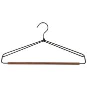 Вешалка металлическая с деревянной перекладиной "Винтаж" с широкими плечами, цвет черный