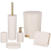 Набор для ванной комнаты 6 пр., 4.5л, бежевый с золотом