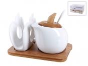 Сахарница с ложкой + салфет."Naturel" v=300мл.