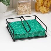 Салфетница Доляна «Столовые приборы», 17,5×18×6 см, цвет чёрный