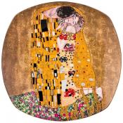 Тарелка квадратная Поцелуй (г. климт) 26 см золотой 