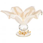 Блюдо на ножке white cristal Avorio giusy 30см высота 18 см.