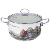 Кастрюля agness эмалированная со стеклянной крышкой серия Family house , 3,8 л диа. 22см