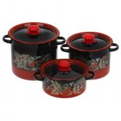 Набор 3 предмета Рябинка красно-черная