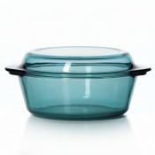 Кастрюля для СВЧ с крышкой Pasabahce Borcam синяя, объем 2л