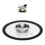 Стеклянная крышка с силиконовым ободом, 28 см, NADOBA, серия NATA