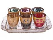 НАБОР стопок 6шт 50мл в=6см+ поднос 22*14см