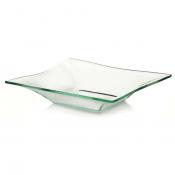 Салатник «Кьюбо»; стекло; 700мл; H=47,L=255,B=225мм; прозр.,зелен.
