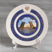 Тарелка сувенирная "Санкт-Петербург" (разводной мост), 20 см   3626385