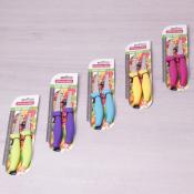 Ножи 2 пр. из нержавеющей стали с пластиковыми ручками (лезвие 8см, рукоятка 11см; желтый, голубой, розовый, салатовый, фиолетовый)