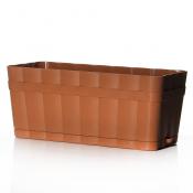 Ящик для цветов с поддоном прямоугольный "Изюминка", объем 6 л (коричневый)