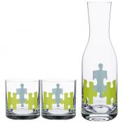 Набор для воды: графин + 2 стакана 1100/450 мл., высота=30,5/9,5 см.