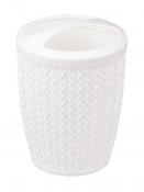 Подставка для зубных щёток Вязаное плетение (белый)