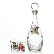 Набор "Графский": штоф и 6 стопок (деколь Мужики-профессии) Сильвер