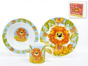 Набор детской посуды 3 предмета Непоседы Львёнок, арт M9552392
