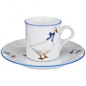 НАБОР ПОСУДЫ 2 ПР. "ГУСИ": ТАРЕЛКА+КРУЖКА 250 МЛ. Д=19 СМ. В=8 СМ