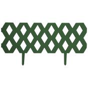 Забор "Ромб" декоративный, гибкий L=1,2м, H=22см (2шт по 60см и 4 ножки) темно-зеленый