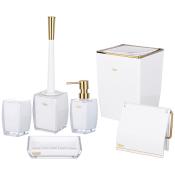 Набор для ванной комнаты 6 пр., 4.5л, белый с золотом