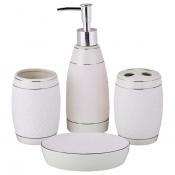 Набор для ванной комнаты 4 пр.:дозатор для мыла, мыльница, стакан для зубных щеток , стакан (кор=12к