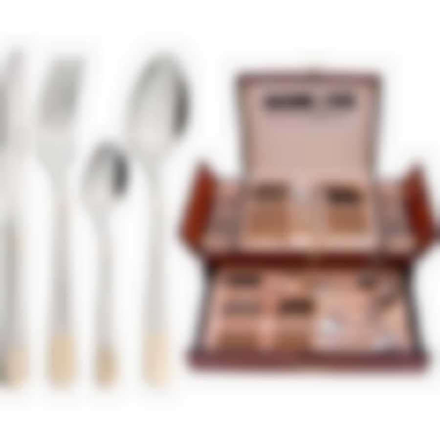 Набор столовых приборов на 12 персон 72 пр.в деревянном чемодане 54*32*22 см